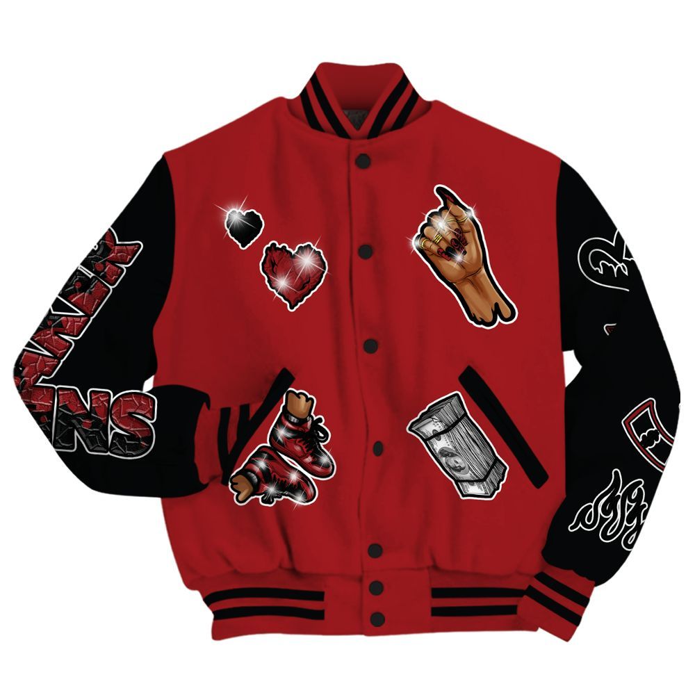 Varsity Jacket To Match Alternate Flu Game 12s - Sneakerz Girlz All Over Print