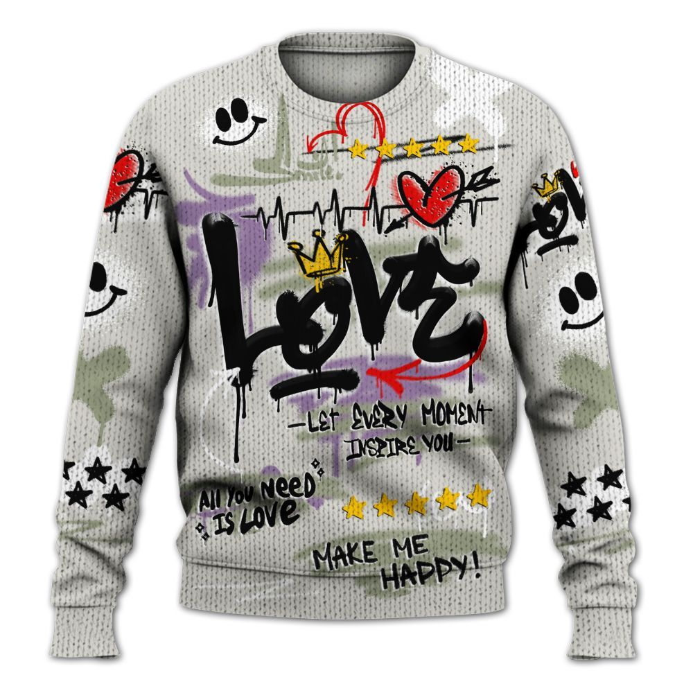 Knitted Sweater To Match Dunk Low Floral Swoosh 2025 - Happy Love Beats Graffiti Streetwear