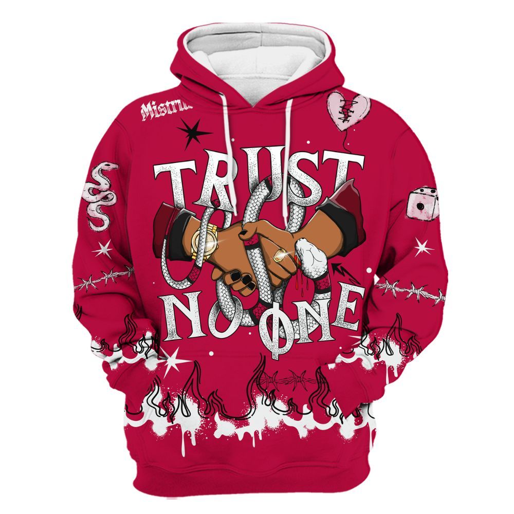 Hoodie To Match Retro Chicago 2s - Trust No One Snake-Bite Doodle Crayon All Over Print