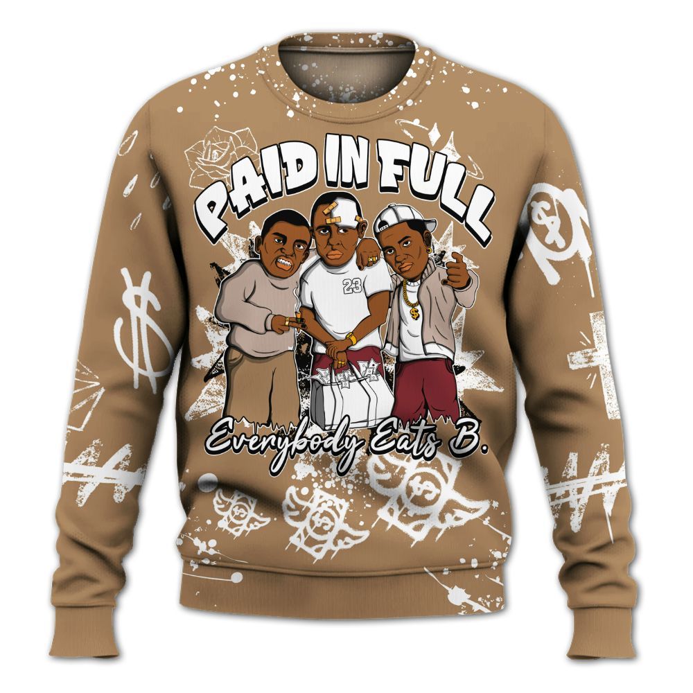 Sweatshirt To Match Kobe 4 Gold Medal - Everybody Paid In Full Crayon All Over Print