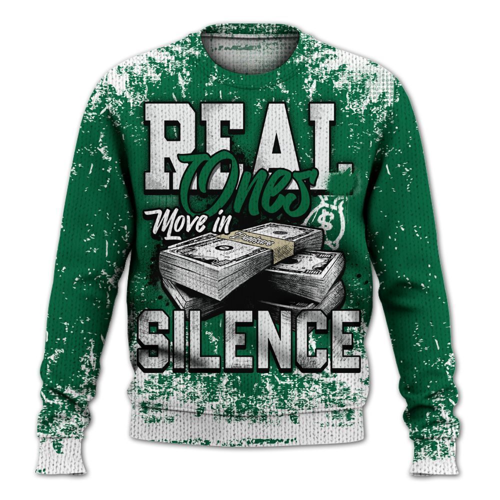 Knitted Sweater To Match Pine Green 4s - Move In Silence Money Street Retro