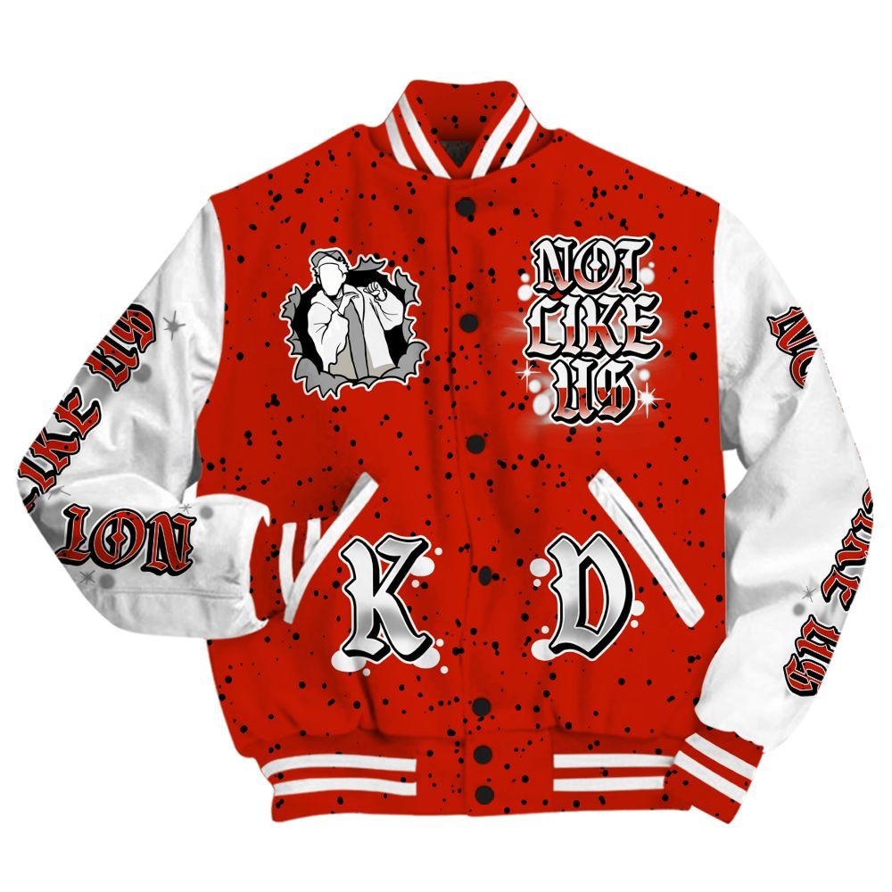 Varsity Jacket To Match Red Cement 4s - None Like Us Graphic All Over Print