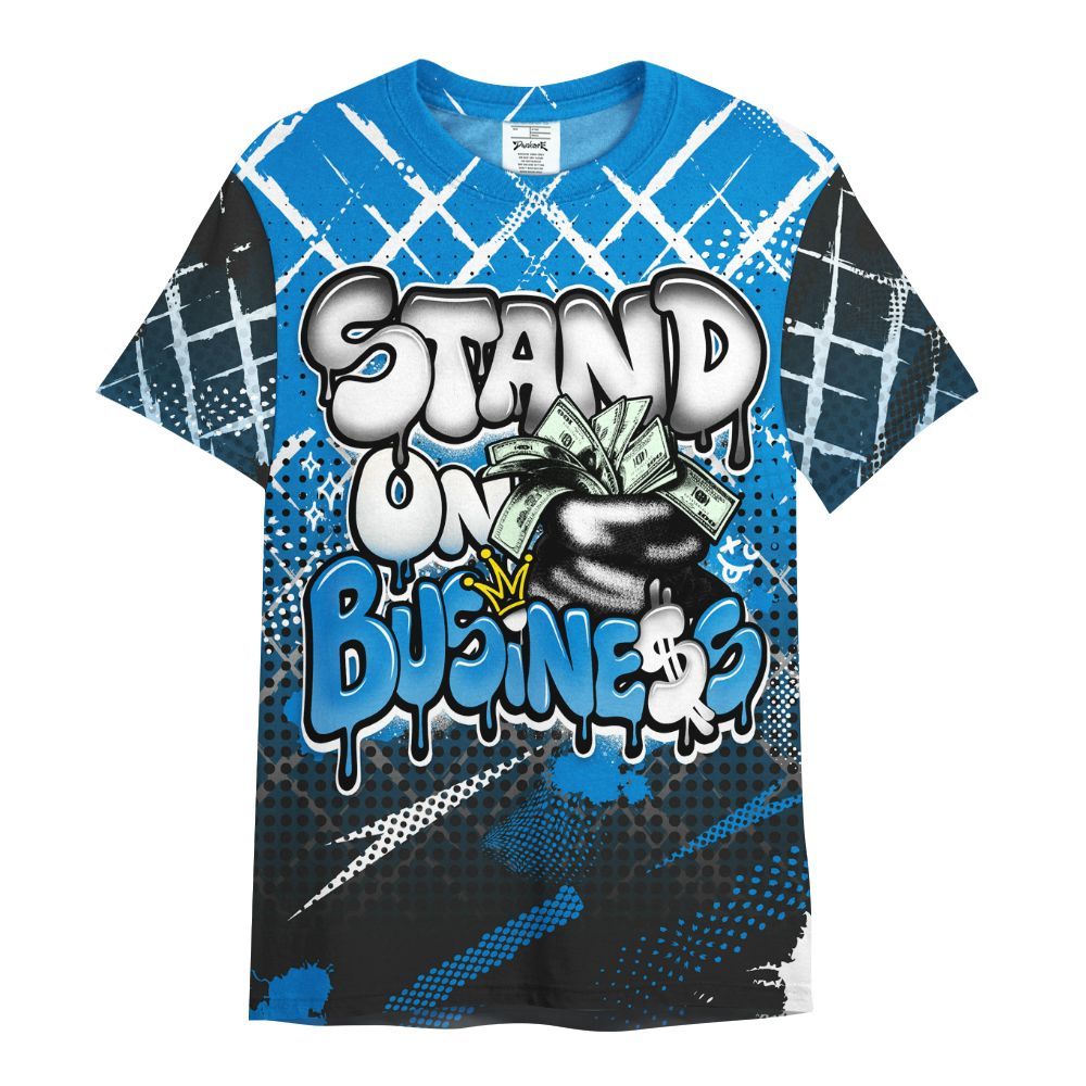 Shirt To Match High OG FragmentxULA White Black 1s - Halftone Stand Business Dripping All Over Print