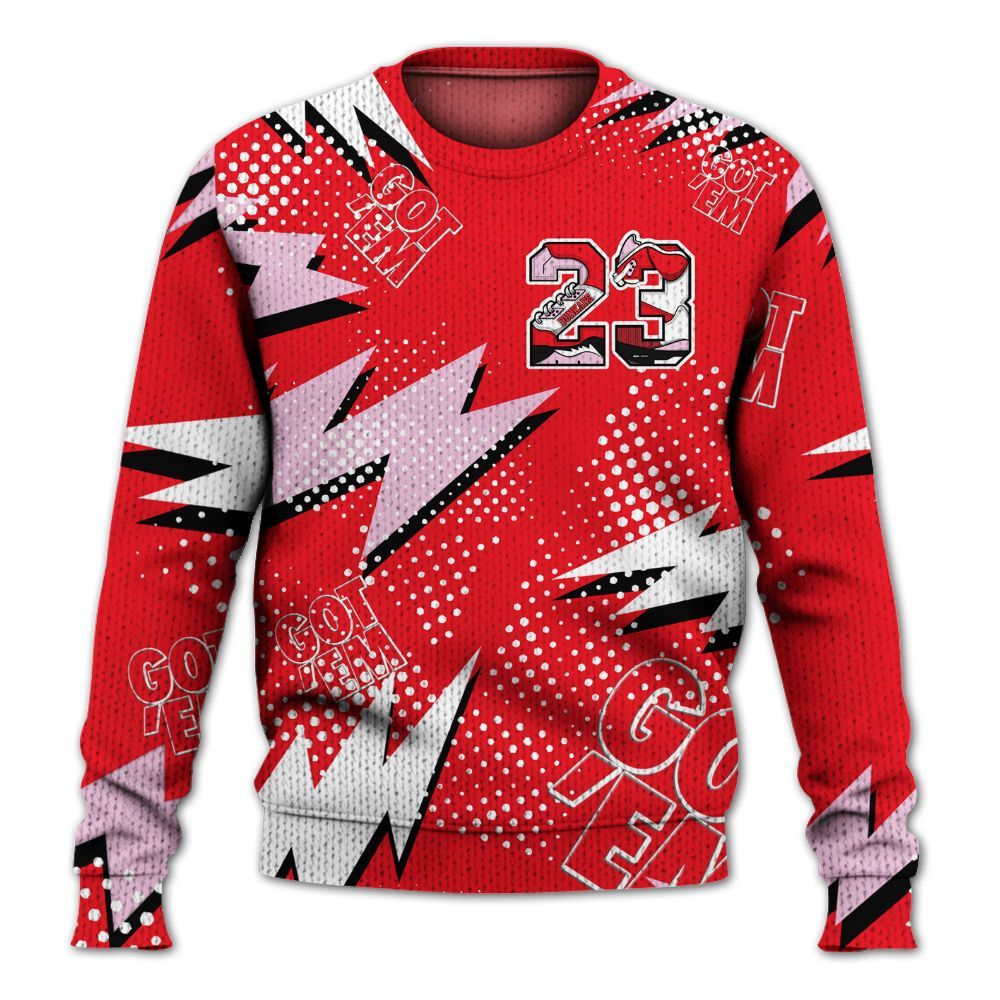 Knitted Sweater To Match Zoom Vomero 5 Valentine's Day 2025 - Custom Name Number 23 5s