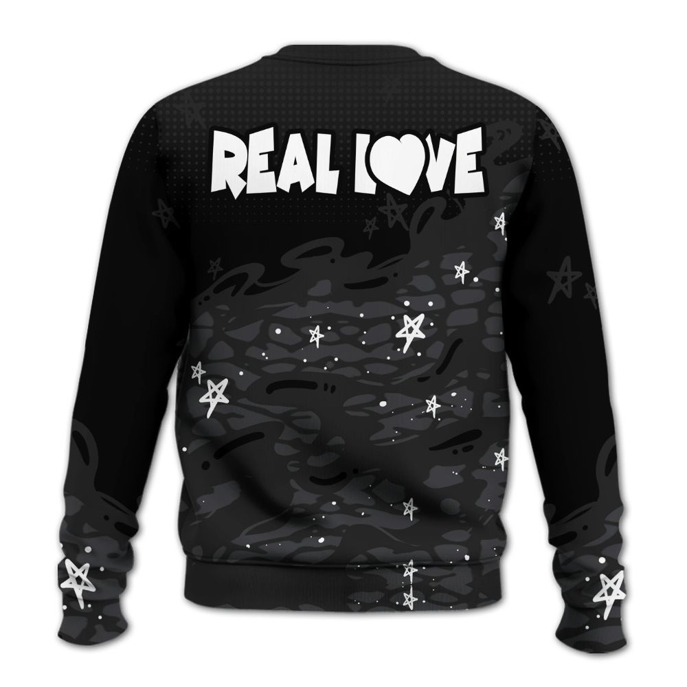 Sweatshirt To Match Black Cat 3s - Sincere Fondness Bear Stars All Over Print