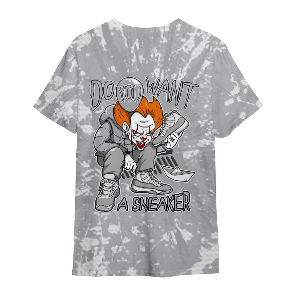 Shirt To Match Low OG Wolf Grey 1s - Clown Scary Sneakers Graphic Halloween All Over Print