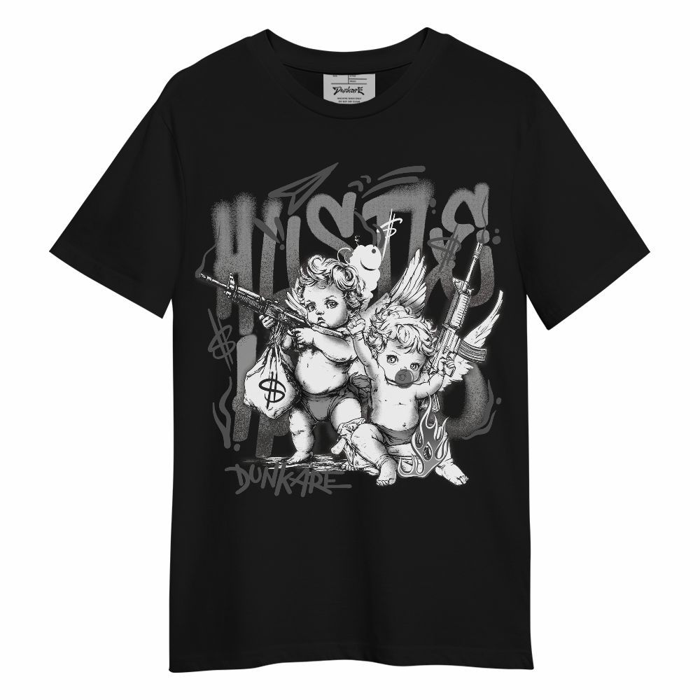 Shirt To Match Black Wolf Grey 12s - Hustle Hard Angel Unisex Shirt