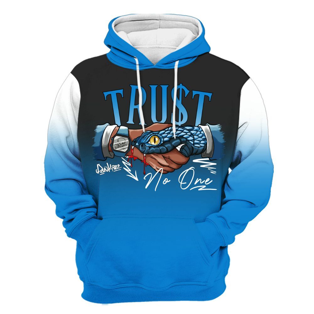 Hoodie To Match High OG FragmentxULA White Black 1s - Snake Trust No One Drip All Over Print