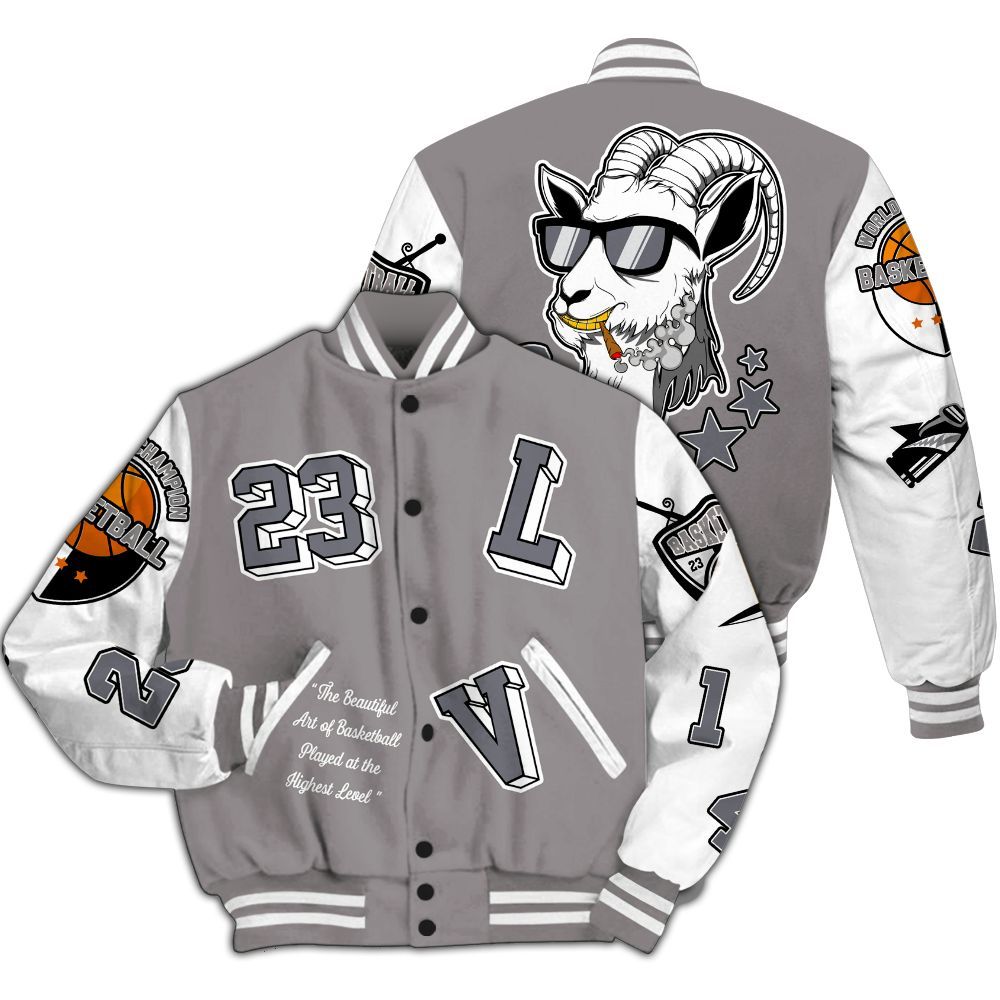 Varsity Jacket To Match Cool Grey 11s - The GOAT Got Em Streetwear All Over Print