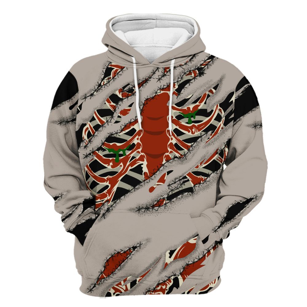Hoodie To Match El Grito 5s - GOT 'EM Skeleton Scratch All Over Print