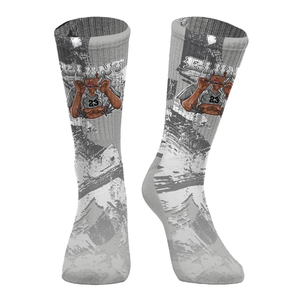 Sock To Match Retro Wet Cement 4s - Bluntz Unique Circle Splash