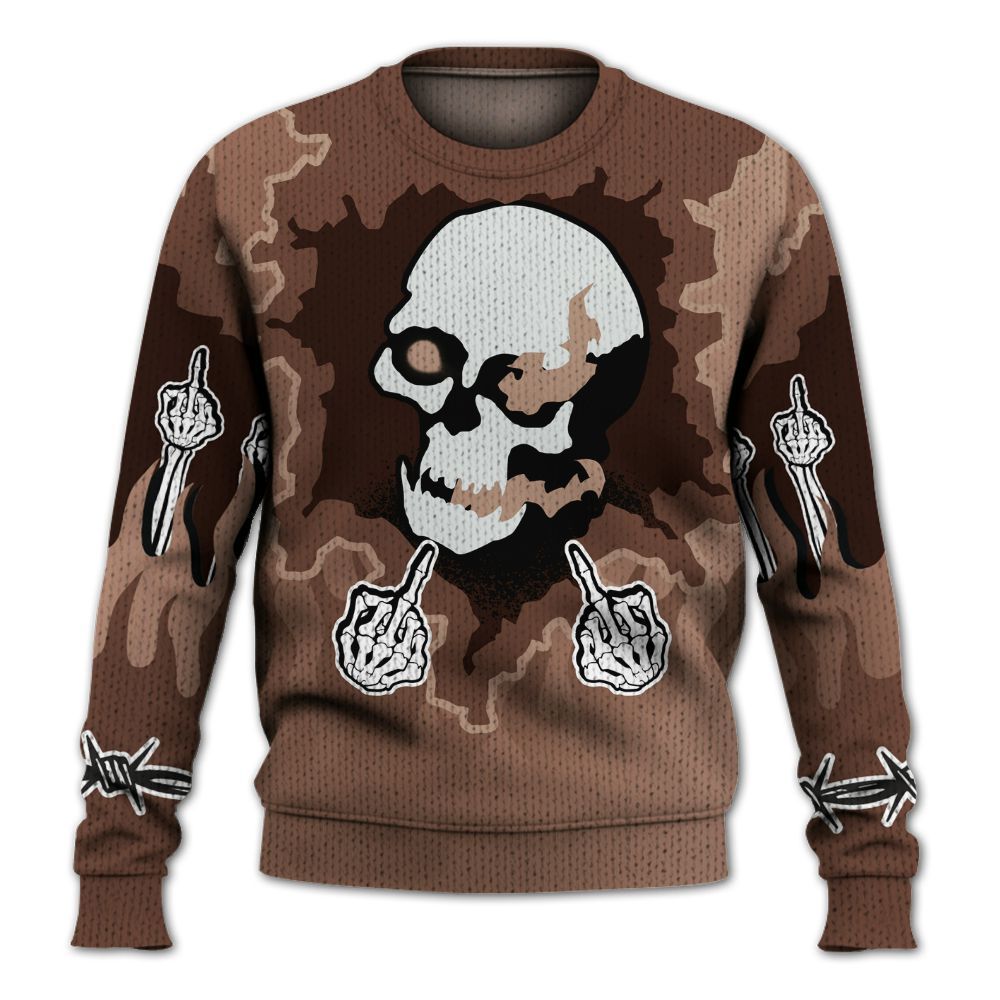 Knitted Sweater To Match KD 4 Christmas - F Around Find Out Graphic Trapped