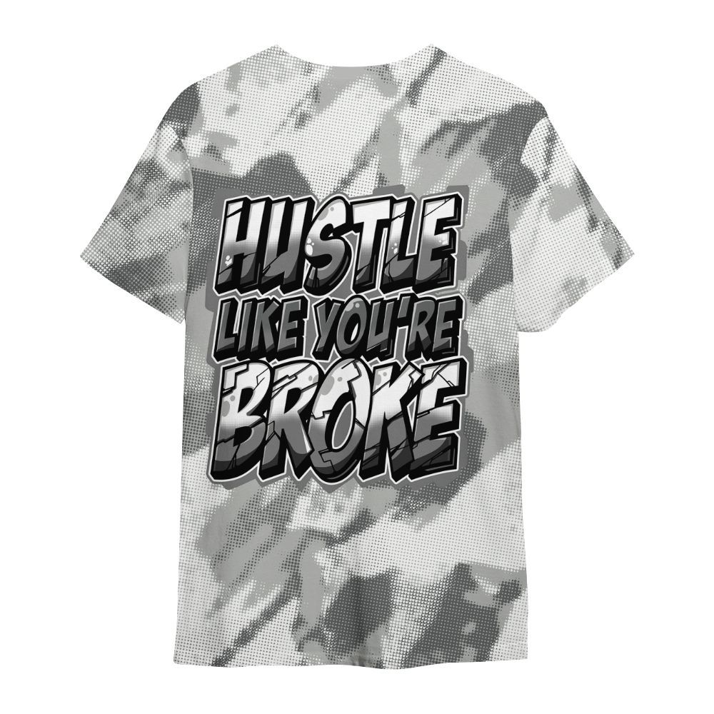 Shirt To Match Paris Cement Grey 4s - Hustles Like Broke Abstract All Over Print