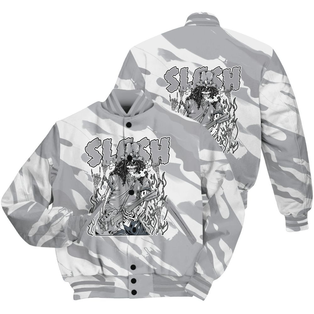 Varsity Jacket To Match Low OG Wolf Grey 1s Shirt - Slash Skeleton Colored All Over Print
