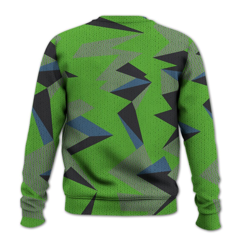 Knitted Sweater To Match Retro Green Bean 5s - Geometric Camouflage Pattern