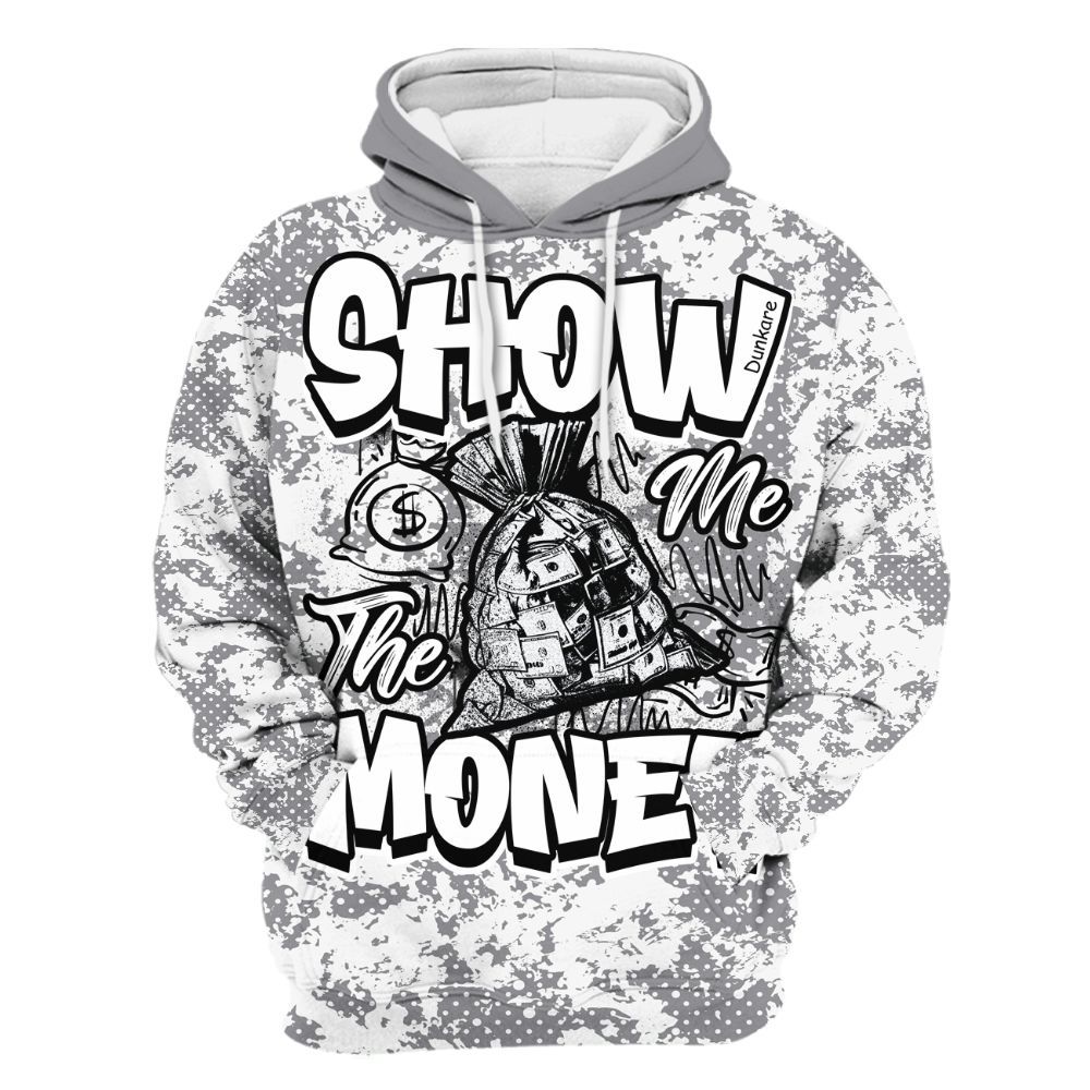 Hoodie To Match Cement Grey 11s - Show Me The Money Retro All Over Print