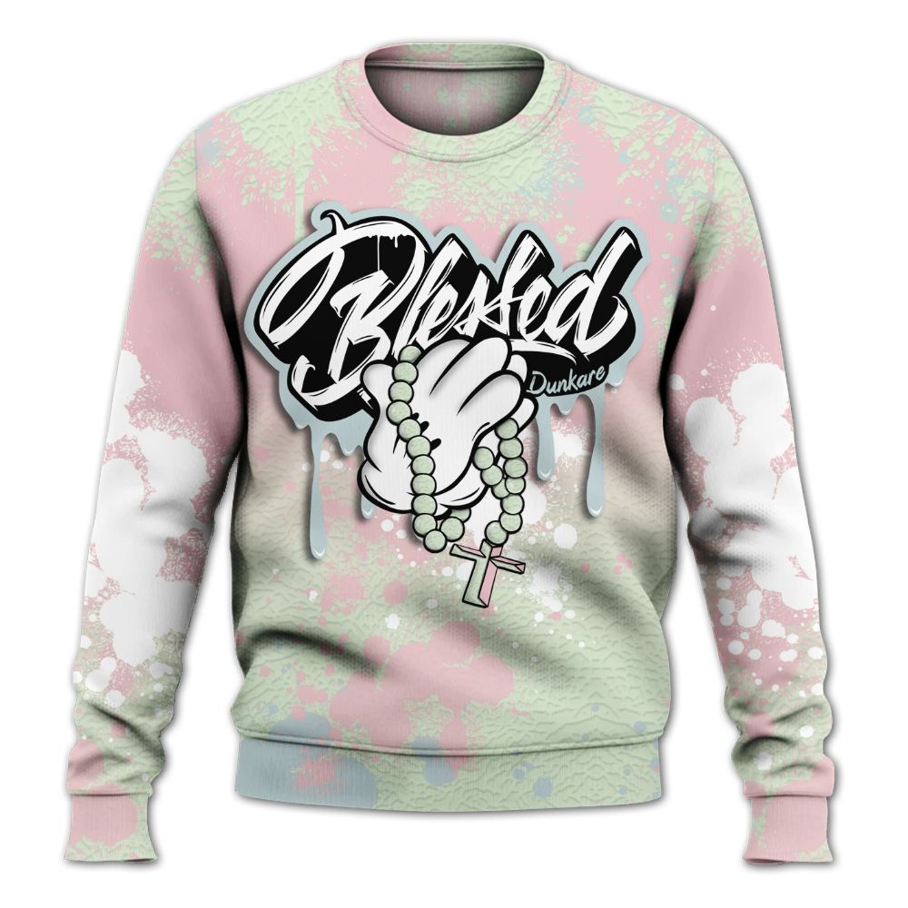 Sweatshirt To Match Spring Is In The Air 3s - God Blessed Ink Drip All Over Print