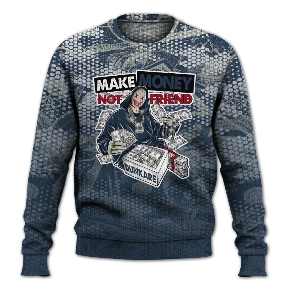 Knitted Sweater To Match White Midnight Navy 6s - Make Moneys Unique