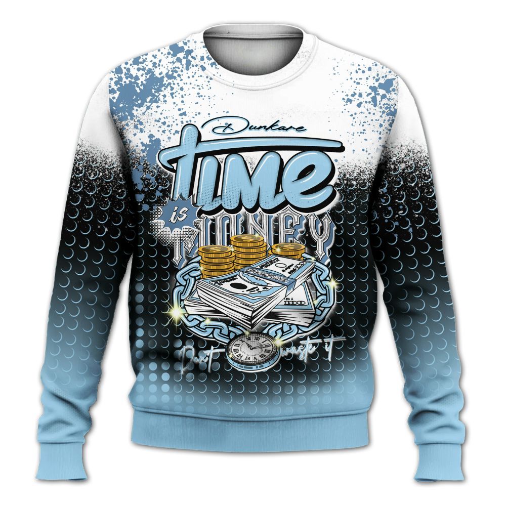 Sweatshirt To Match Legend Blue 11s - Halftone Time Is Money All Over Print