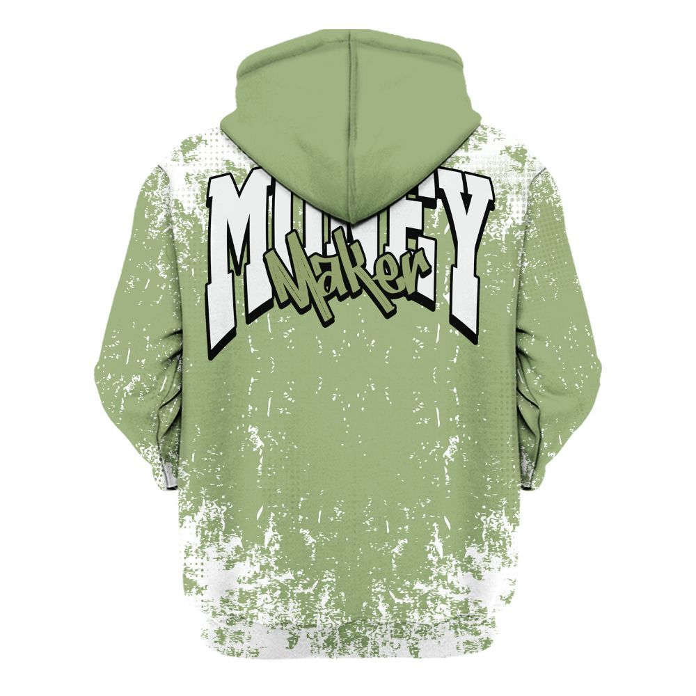 Hoodie To Match Oil Green 4s - Move In Silence Money Street Retro All Over Print