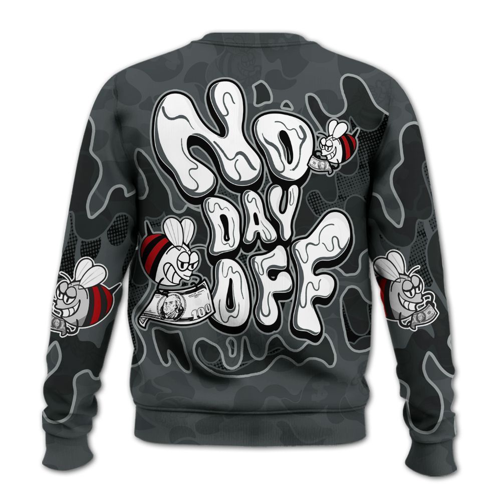 Sweatshirt To Match Black RM Nigel Sylvester 4s - No Day Off Graphic Custom Name All Over Print