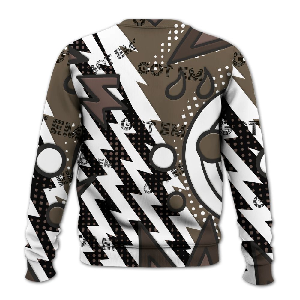 Sweatshirt To Match AMM Dark Mocha 4s - Retro Vintage 90s All Over Print