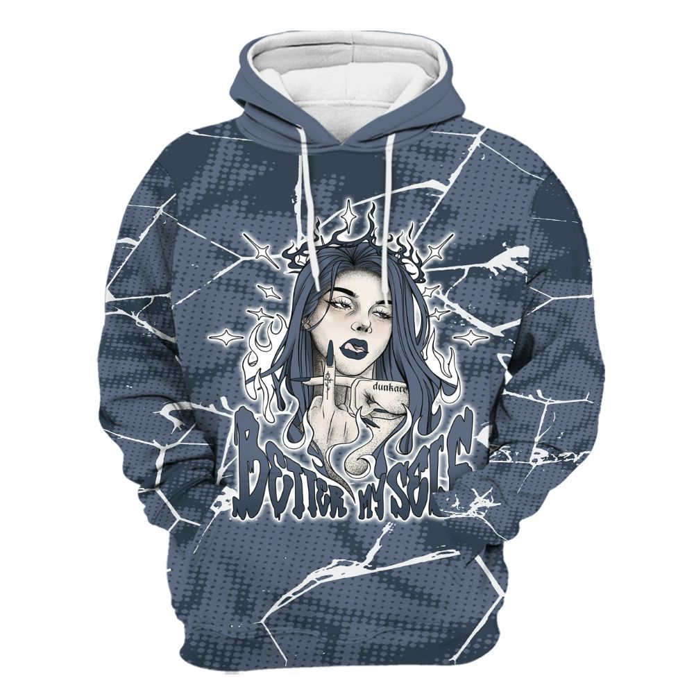 Hoodie To Match Low Diffused Blue 11s - My-Self Crack Unique All Over Print