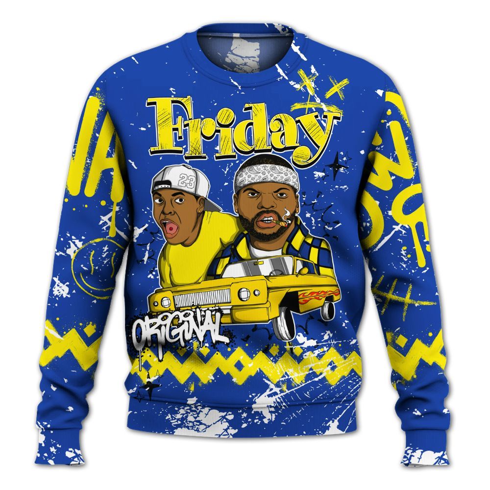 Sweatshirt To Match Laney 14s - Friday Sneaker Crayon All Over Print