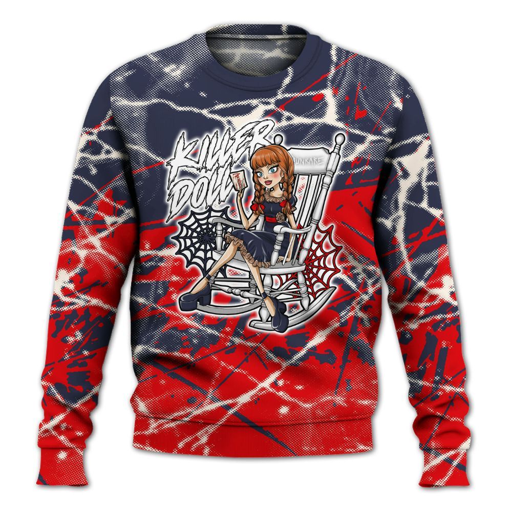 Sweatshirt To Match Low OG Howard University 1s - Killer Doll-A Halloween Profound All Over Print