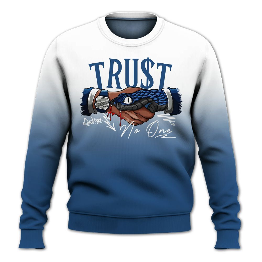 Sweatshirt To Match High OG Midnight Navy 1s - Snake Trust No One Drip All Over Print