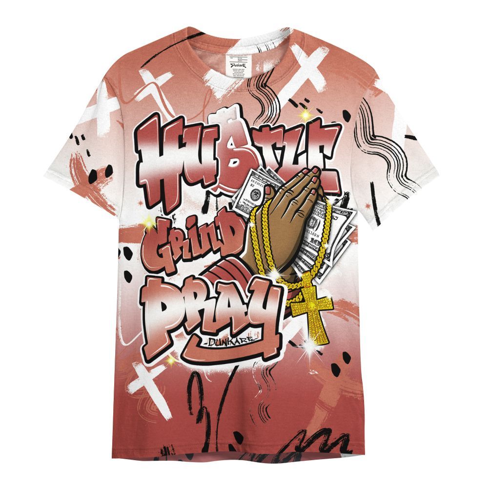 Shirt To Match Dune Red 13s - Money Hustle Grind Pray All Over Print