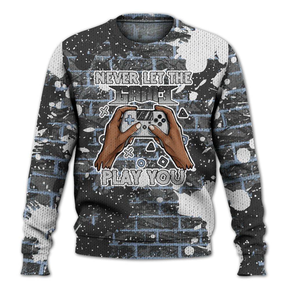 Knitted Sweater To Match Reverse Black White 6s - PlayGame Human Brick