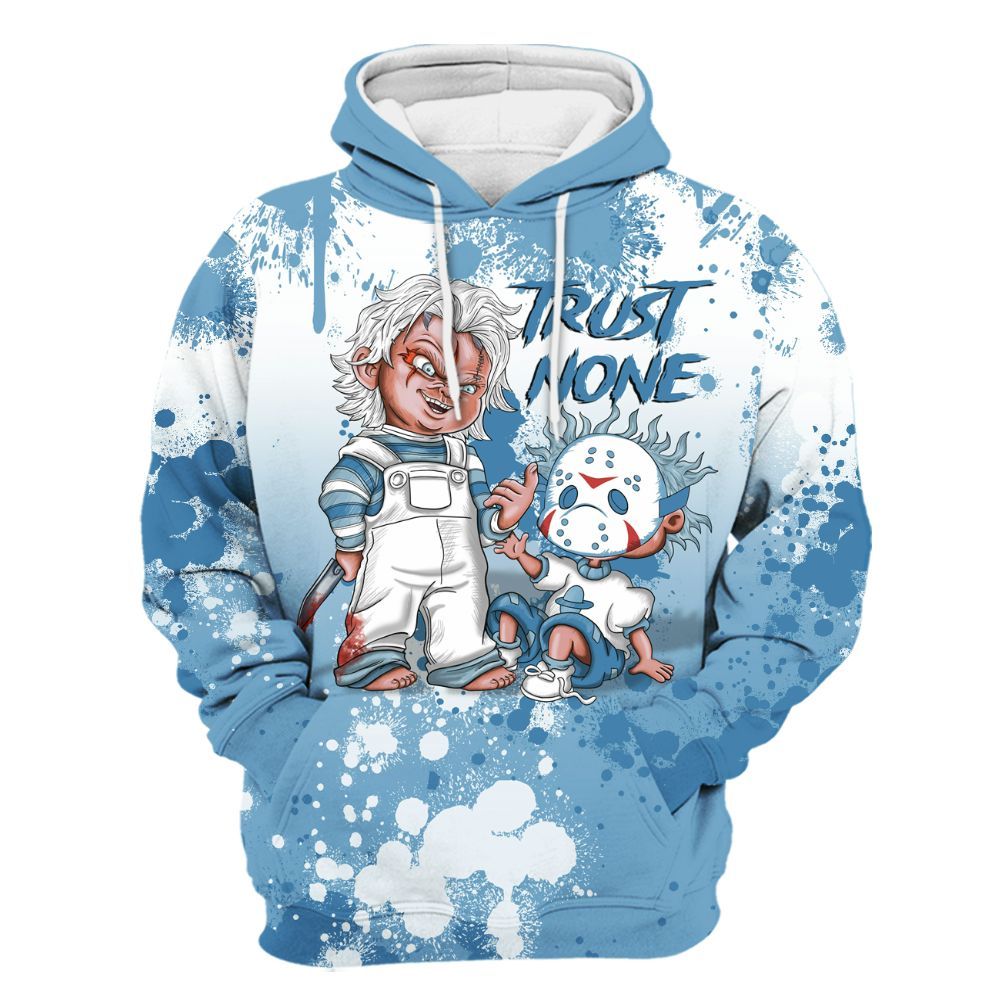 Hoodie To Match High OG UNC Reimagined 1s - Trust No One Scary All Over Print