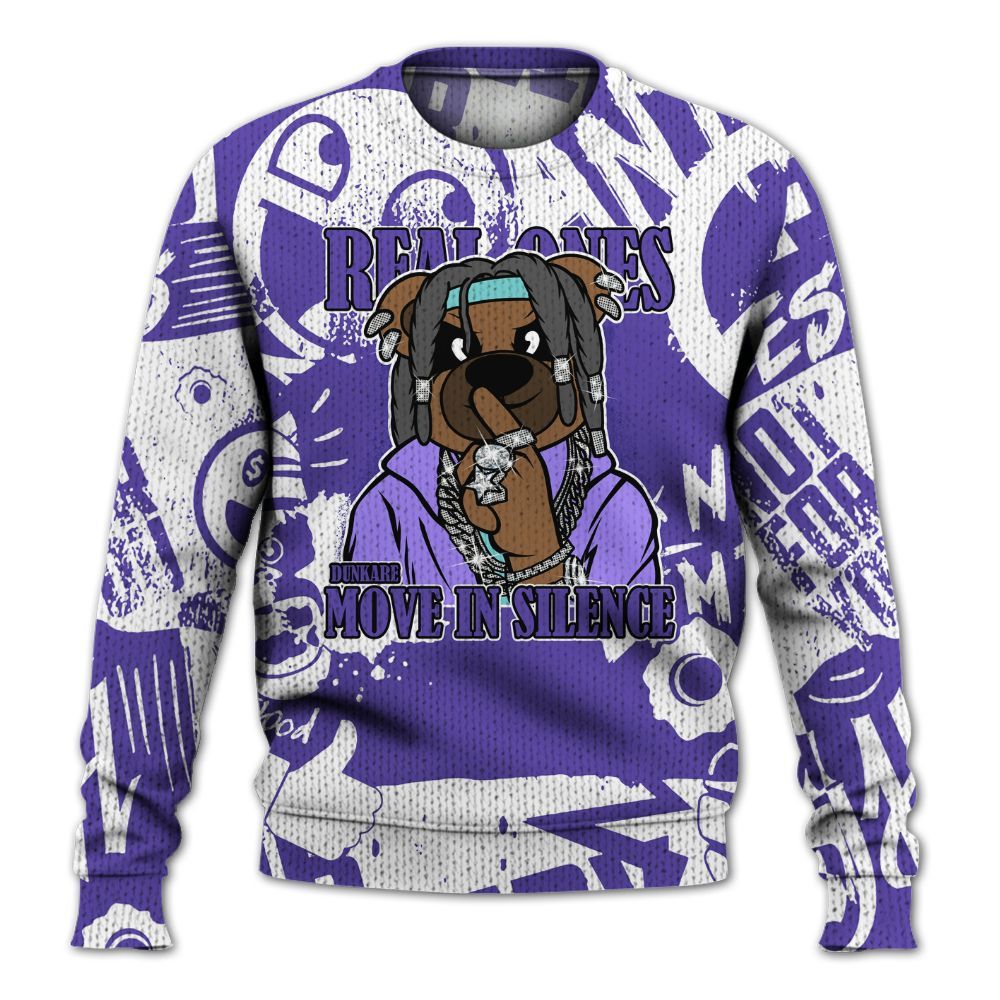 Knitted Sweater To Match Low Hornets 1s - Silent Achievers Bear Monogram Graffiti