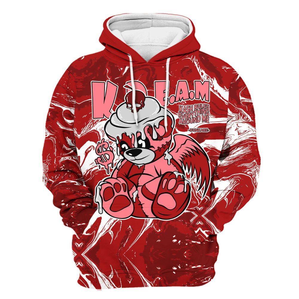 Hoodie To Match Red Taxi 12s - Loot Bear Liquid All Over Print