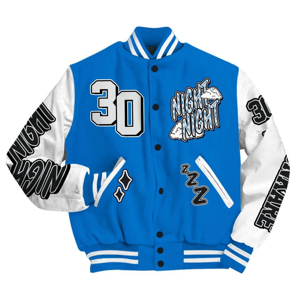 Varsity Jacket To Match Blueberry 12s - Seeya Skeleton All Over Print
