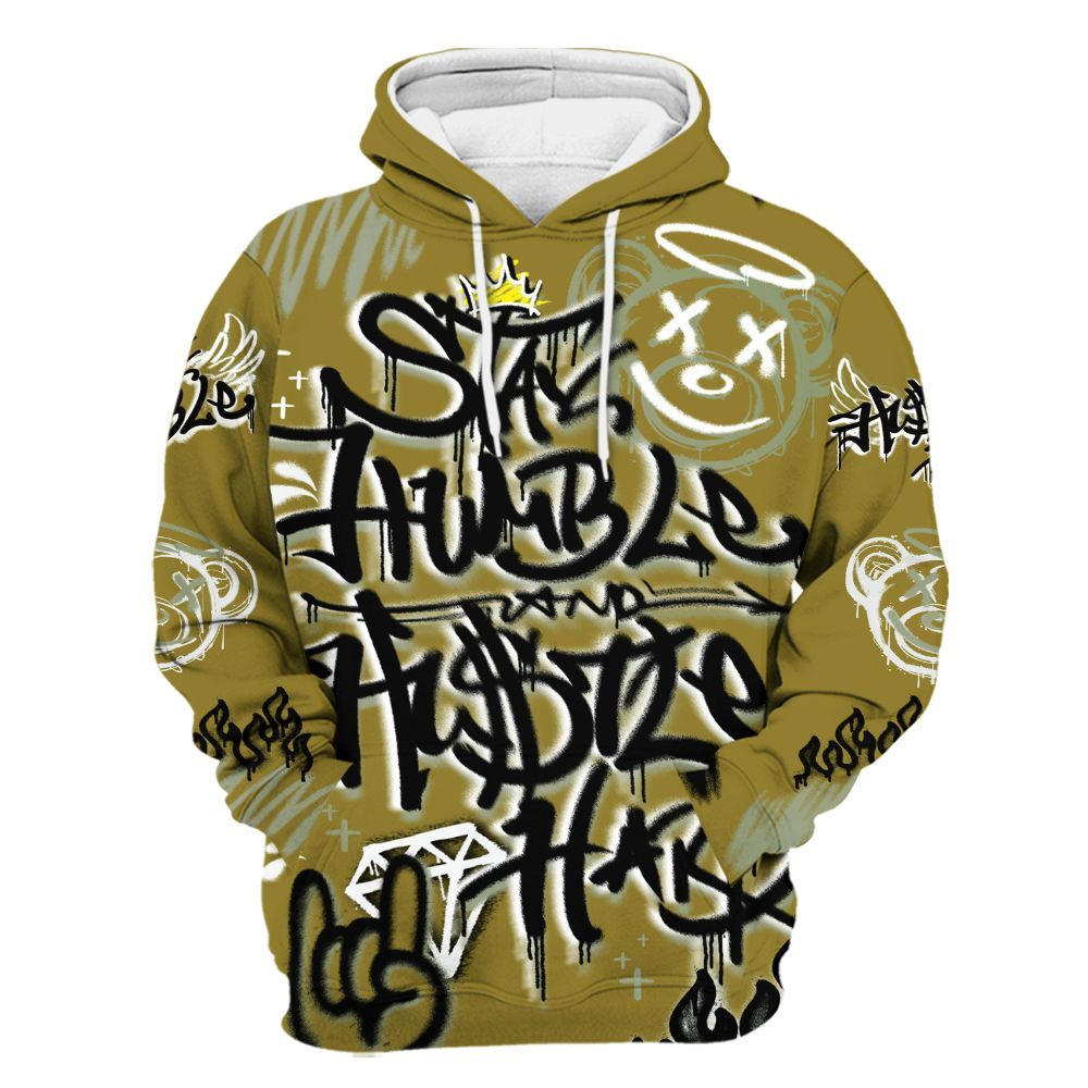 Hoodie To Match Air Flightposite Metallic Gold - Humble Drip Streetwear Graffity All Over Print