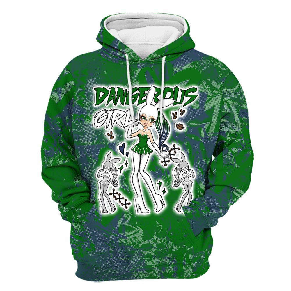 Hoodie To Match Midnight Navy 13s - Dangerous.Girl Heart Grunge All Over Print