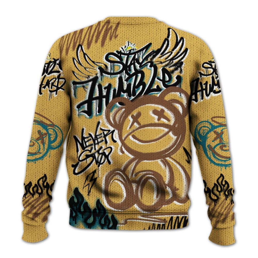 Knitted Sweater To Match Retro Cacao Wow 4s - Humble Drip Streetwear Graffity
