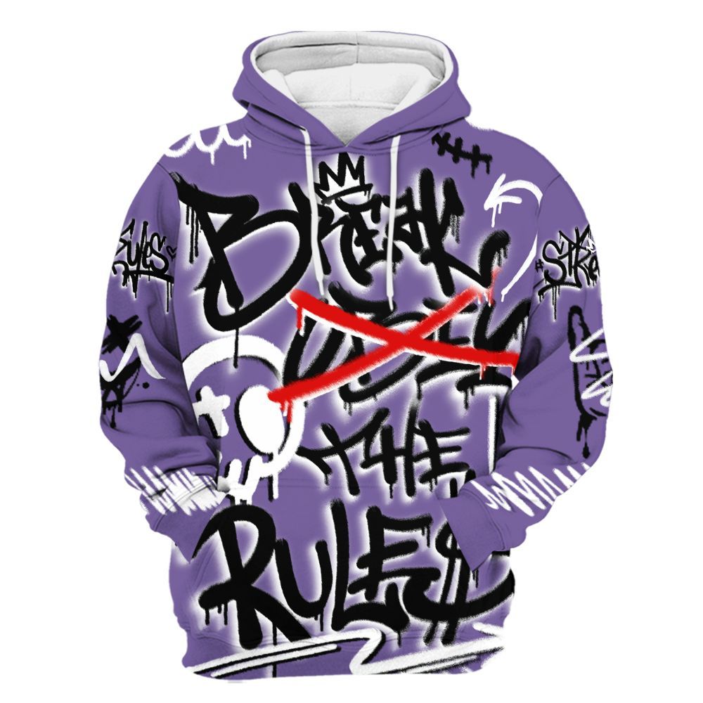 Hoodie To Match Dunk Low Black Raspberry - Break Rules Streetwear All Over Print