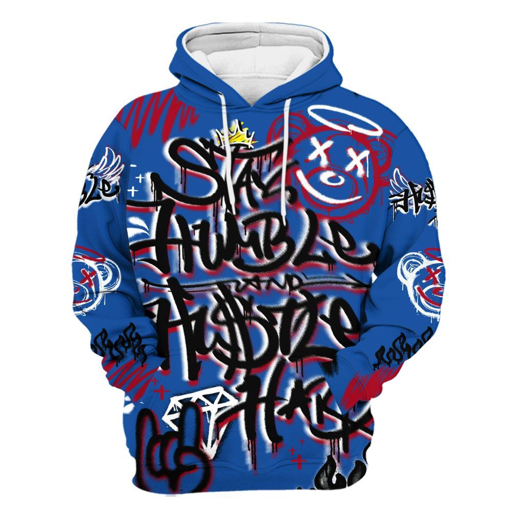 Hoodie To Match Air Griffey Max Black Red Navy Blue 1s - Humble Drip Streetwear Graffity All Over Print