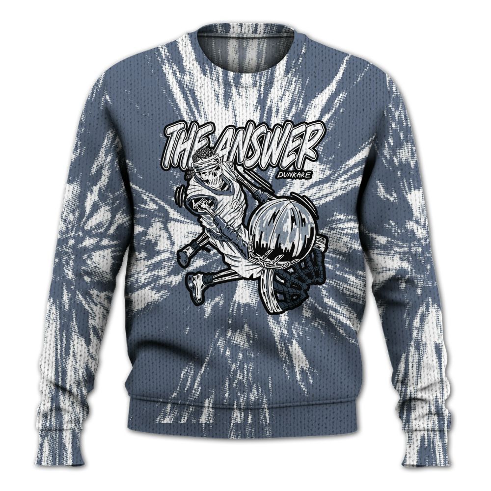 Knitted Sweater To Match Low Diffused Blue 11s - The Answer Skeleton Luxury