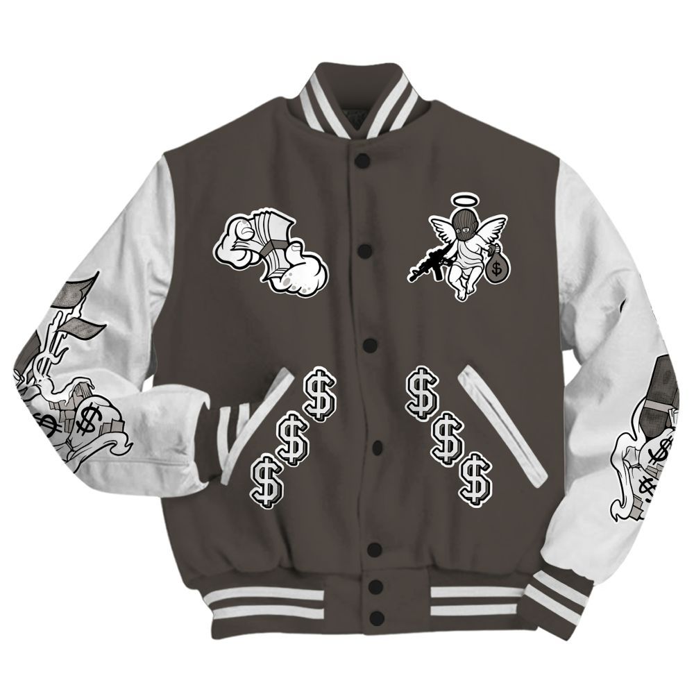 Varsity Jacket To Match Baroque Brown 12s - Ones Move In Silence Graphic All Over Print
