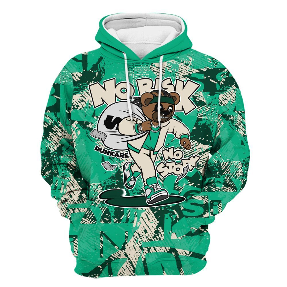 Hoodie To Match Oxidized Green 4s - Certain Bear Abstract Graffiti All Over Print