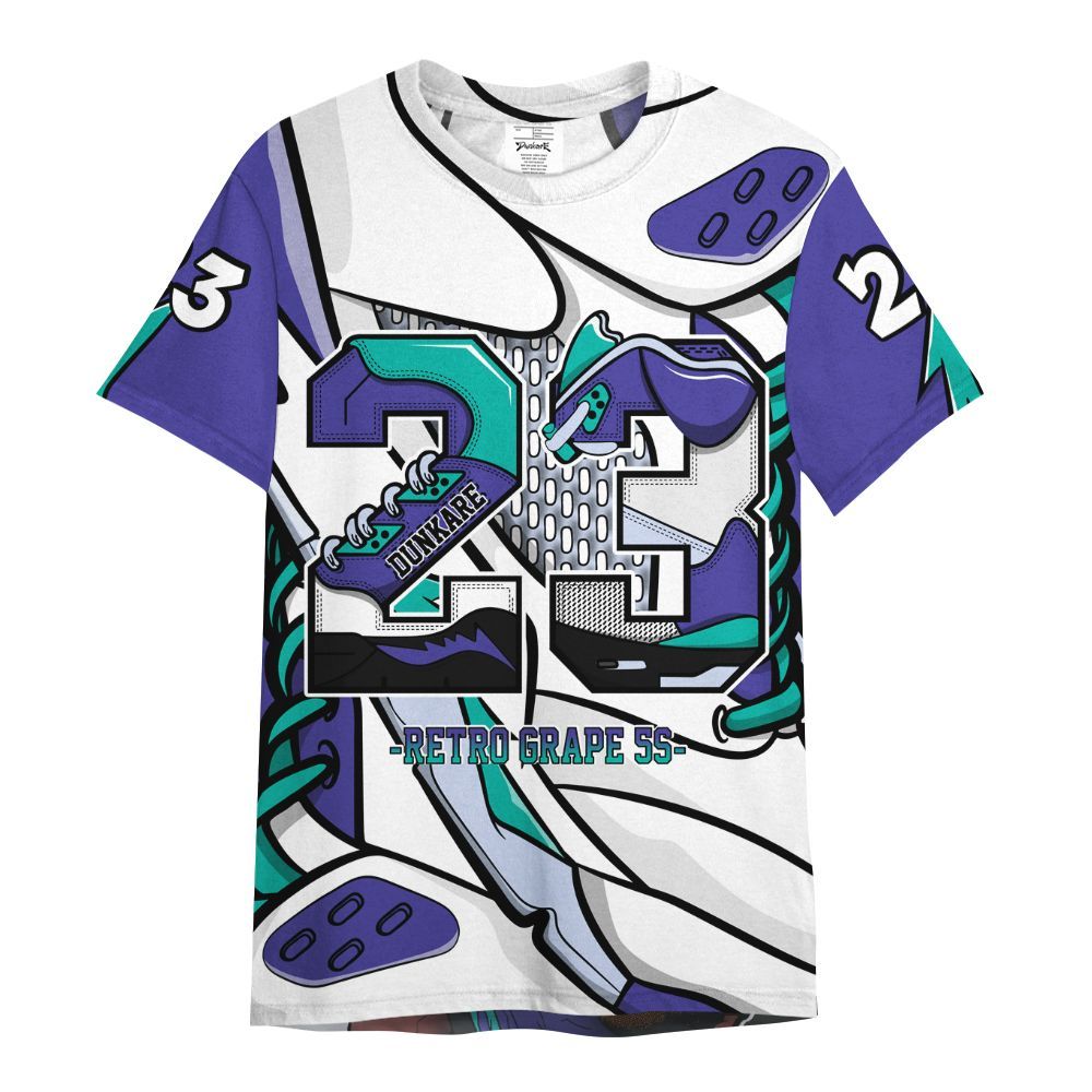 Shirt To Match Retro Grape 5s - Number 23 Style 5s All Over Print