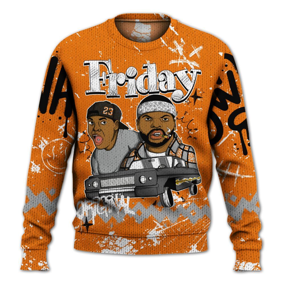 Sweater To Match Orange Citrus 3s - Friday Sneaker Crayon Graphic