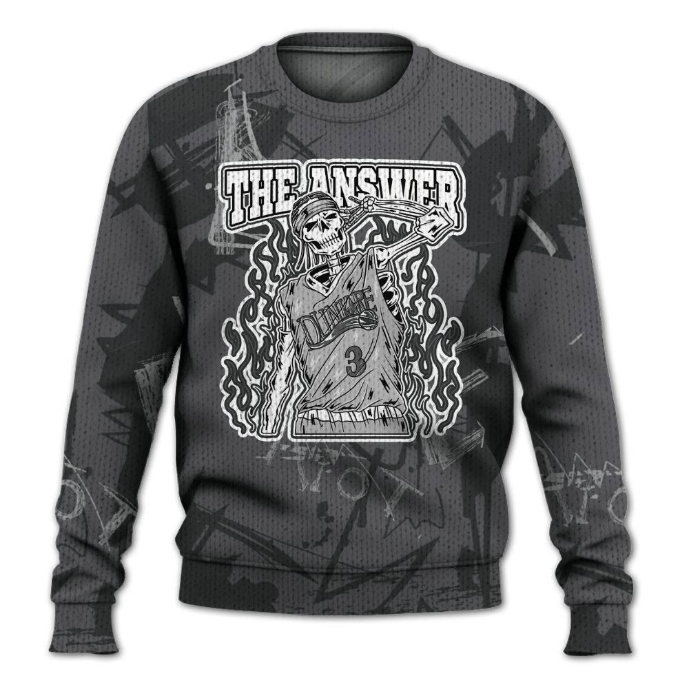 Knitted Sweater To Match White Thunder 4s - Allen Answer Skeleton Messyz