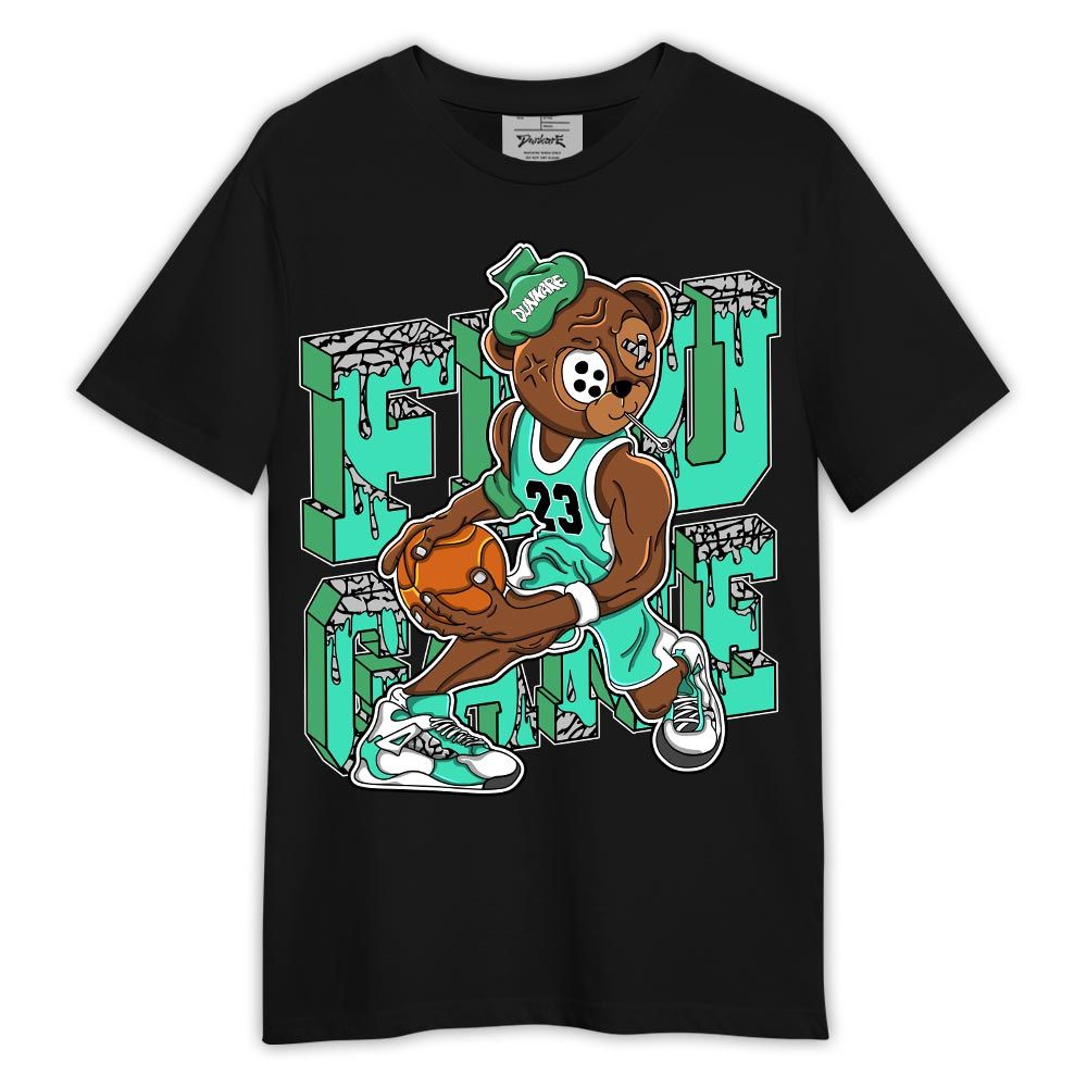 Shirt To Match Black Green Glow 3s - Graphic Flu Game Bear Shirt Green Glow 3s Outfit