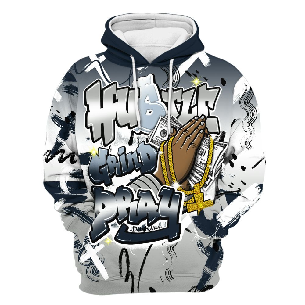 Hoodie To Match Retro Georgetown 6s - Money Hustle Grind Pray All Over Print