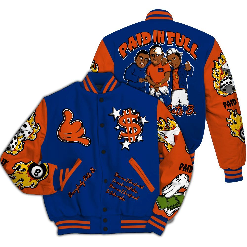 Varsity Jacket To Match Mid Knicks 1s - Everybody Paid In Full Graphic All Over Print